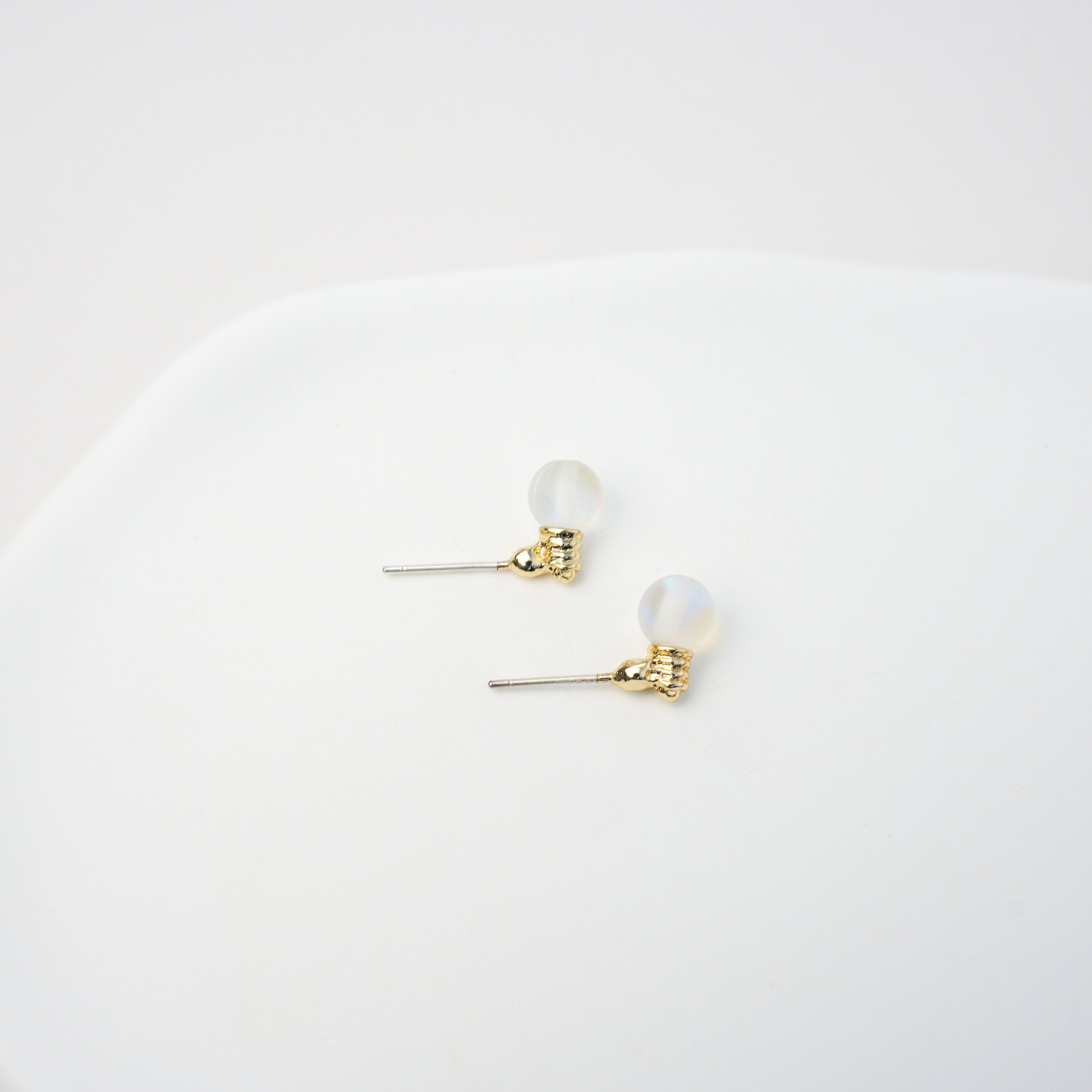 Gold Light Bulb Stud Earrings