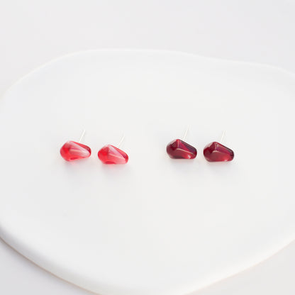 Pomegranate Seed Stud Earrings
