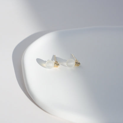 Gold Light Bulb Stud Earrings