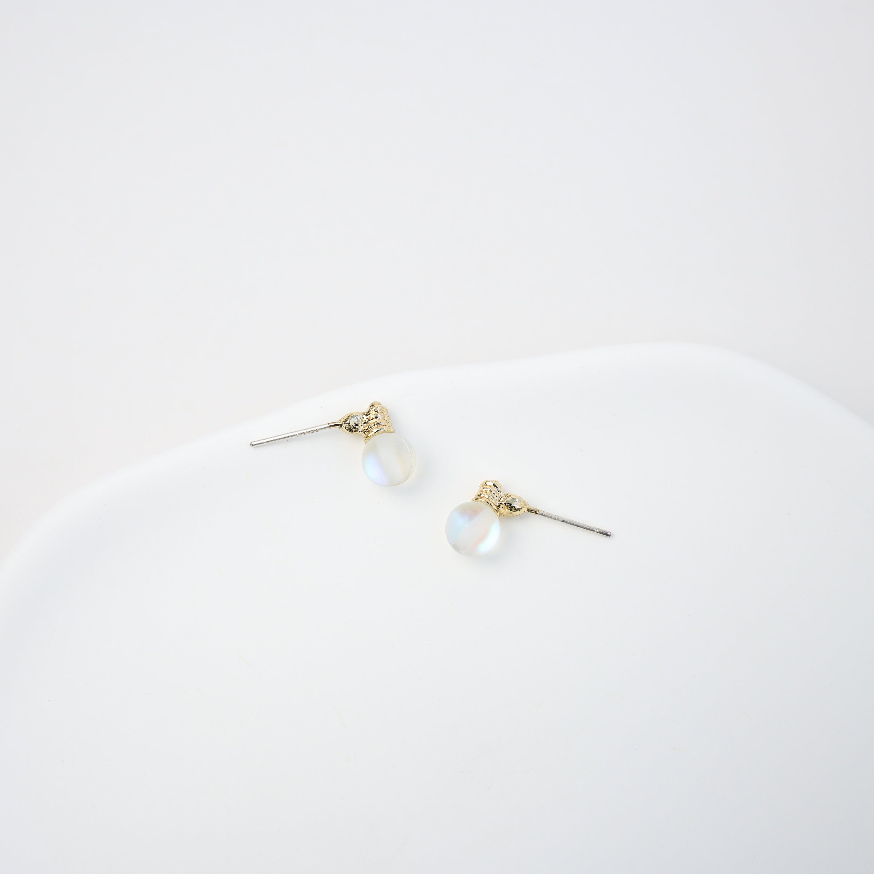 Gold Light Bulb Stud Earrings