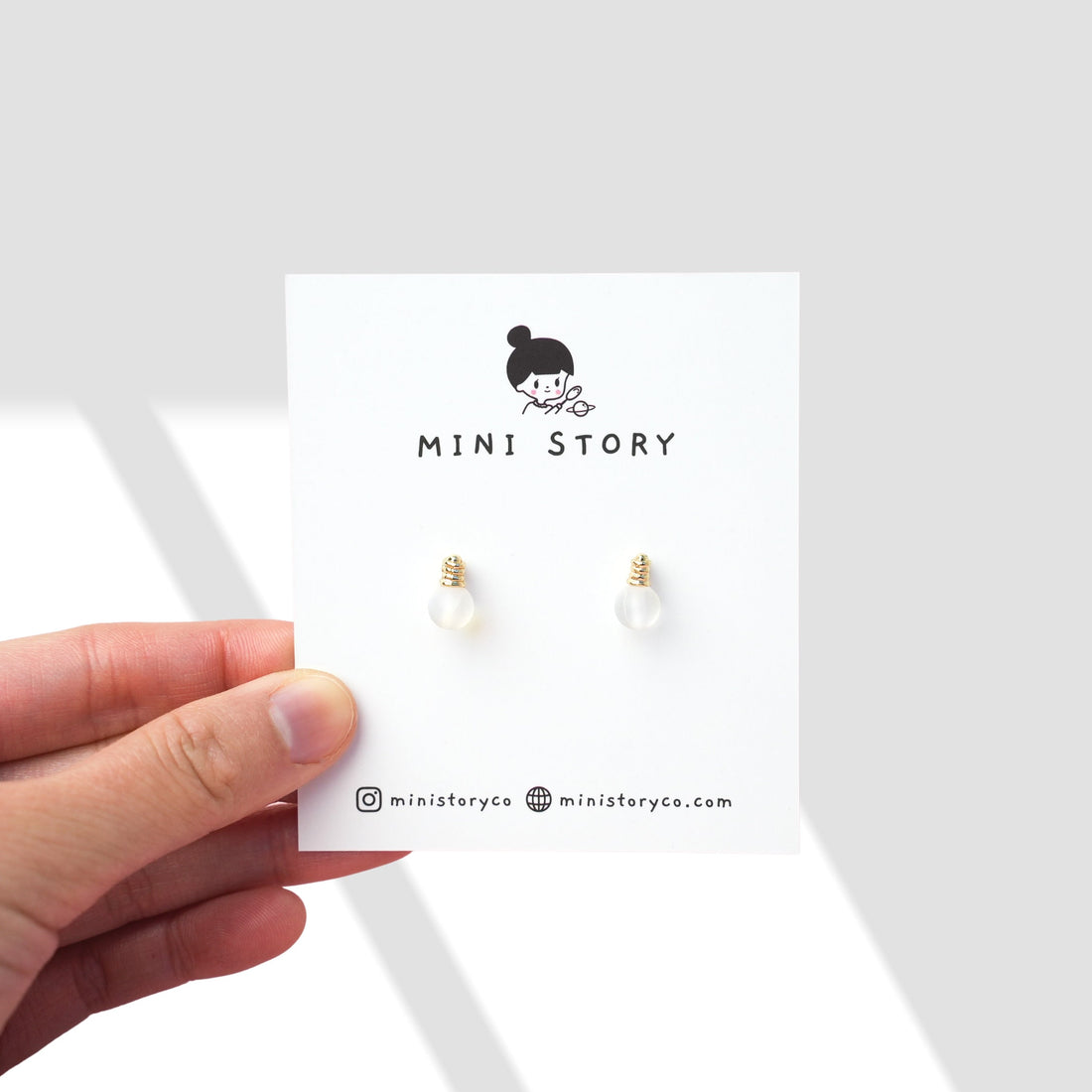 Gold Light Bulb Stud Earrings