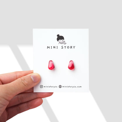Pomegranate Seed Stud Earrings