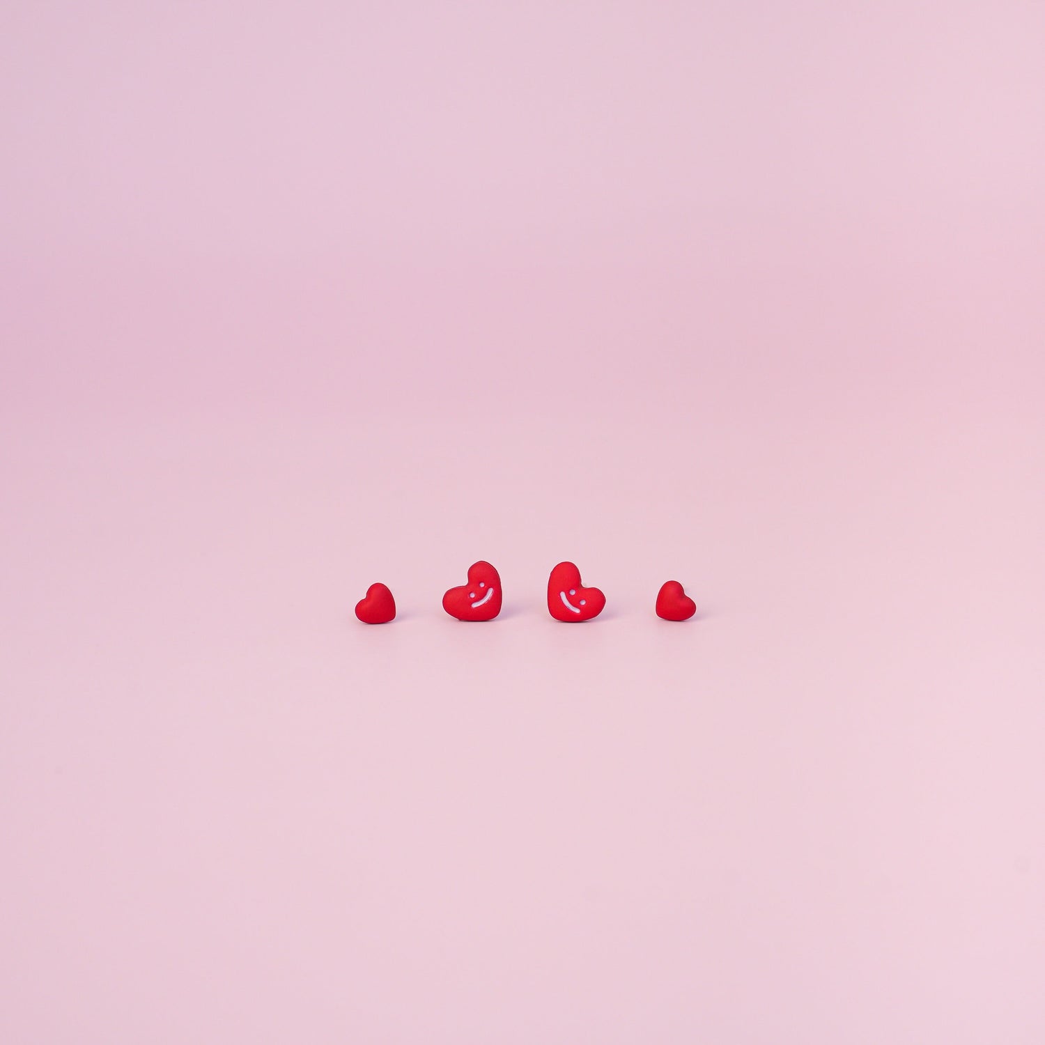 Tiny Red Heart Studs Earrings