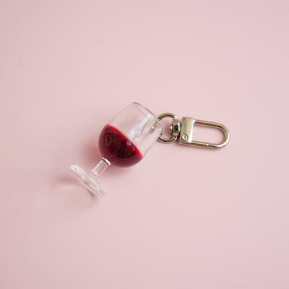 Glass of Red Wine Keychain