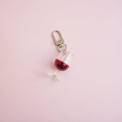 Glass of Red Wine Keychain