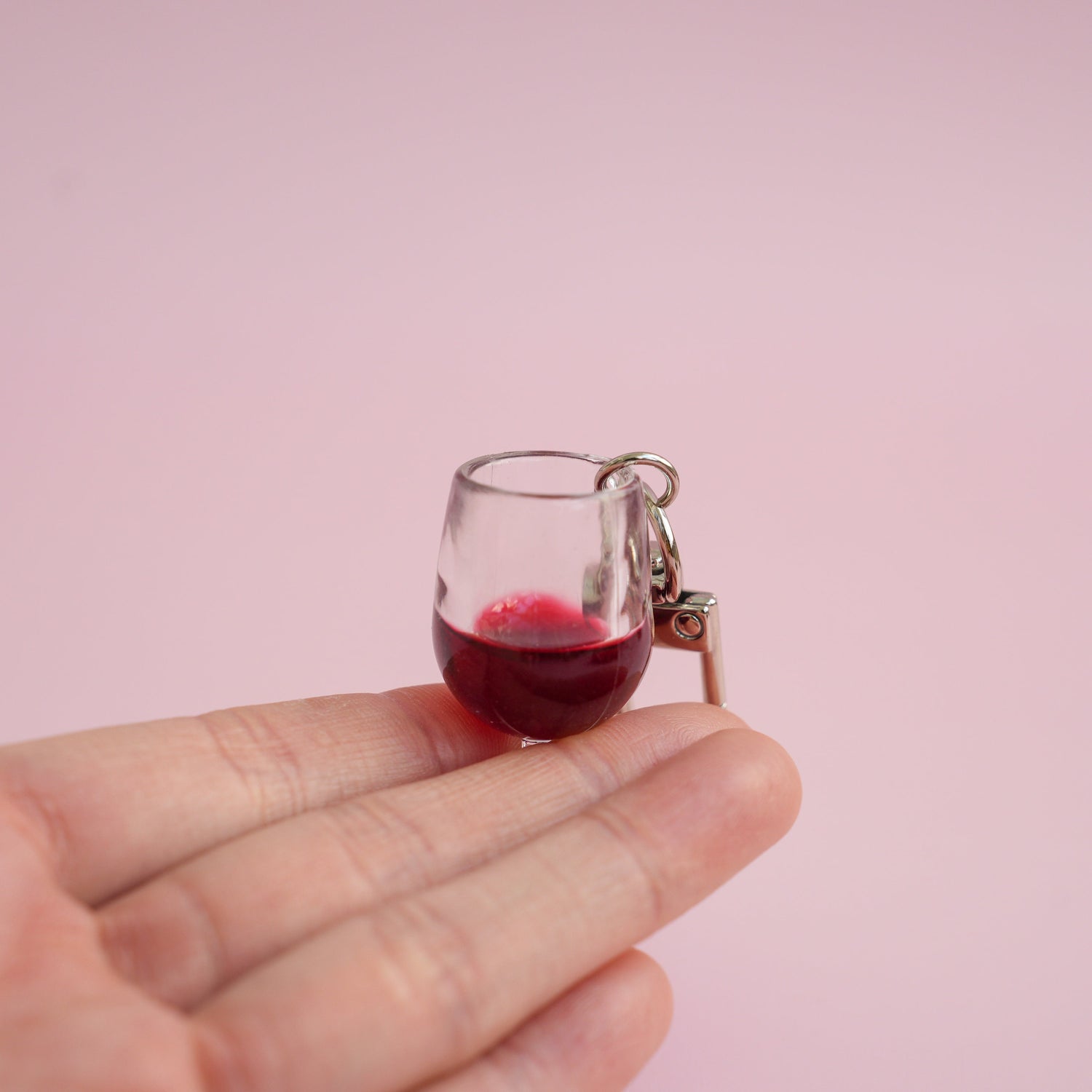 Glass of Red Wine Keychain