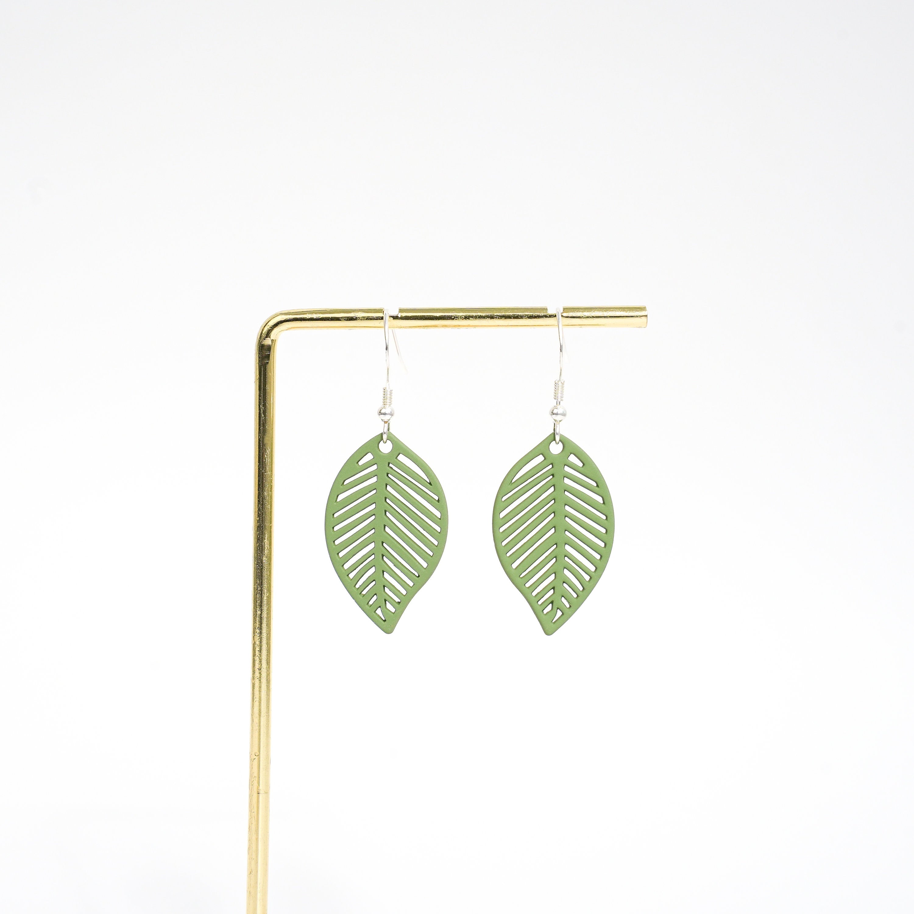 Green Leaf Dangle Earrings