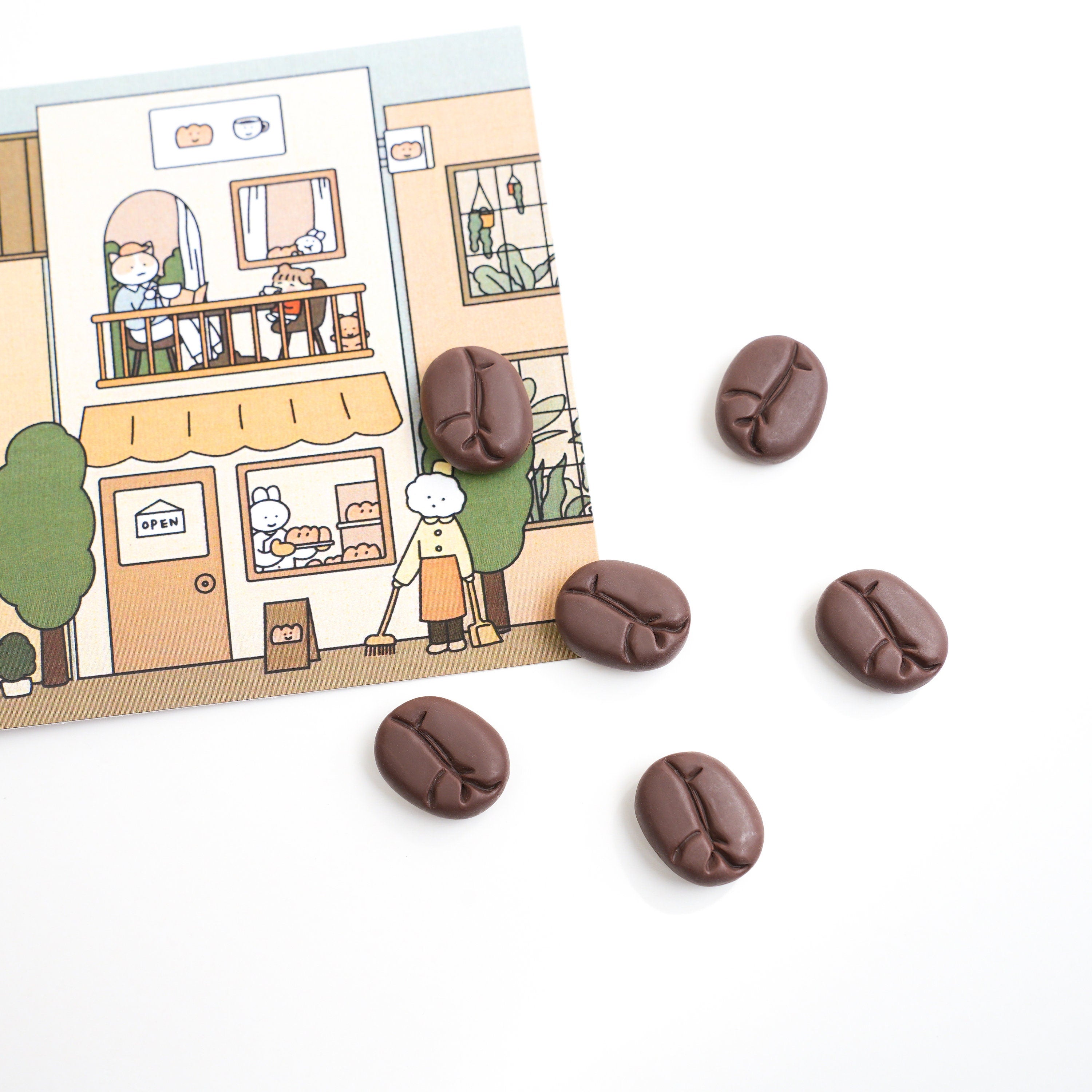 Coffee Beans Magnet Set