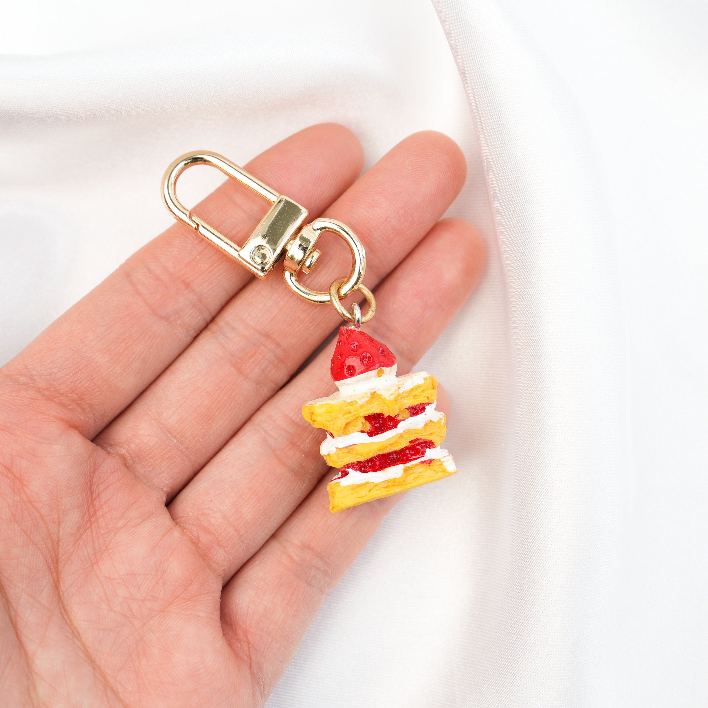 Strawberry Cake Keychain