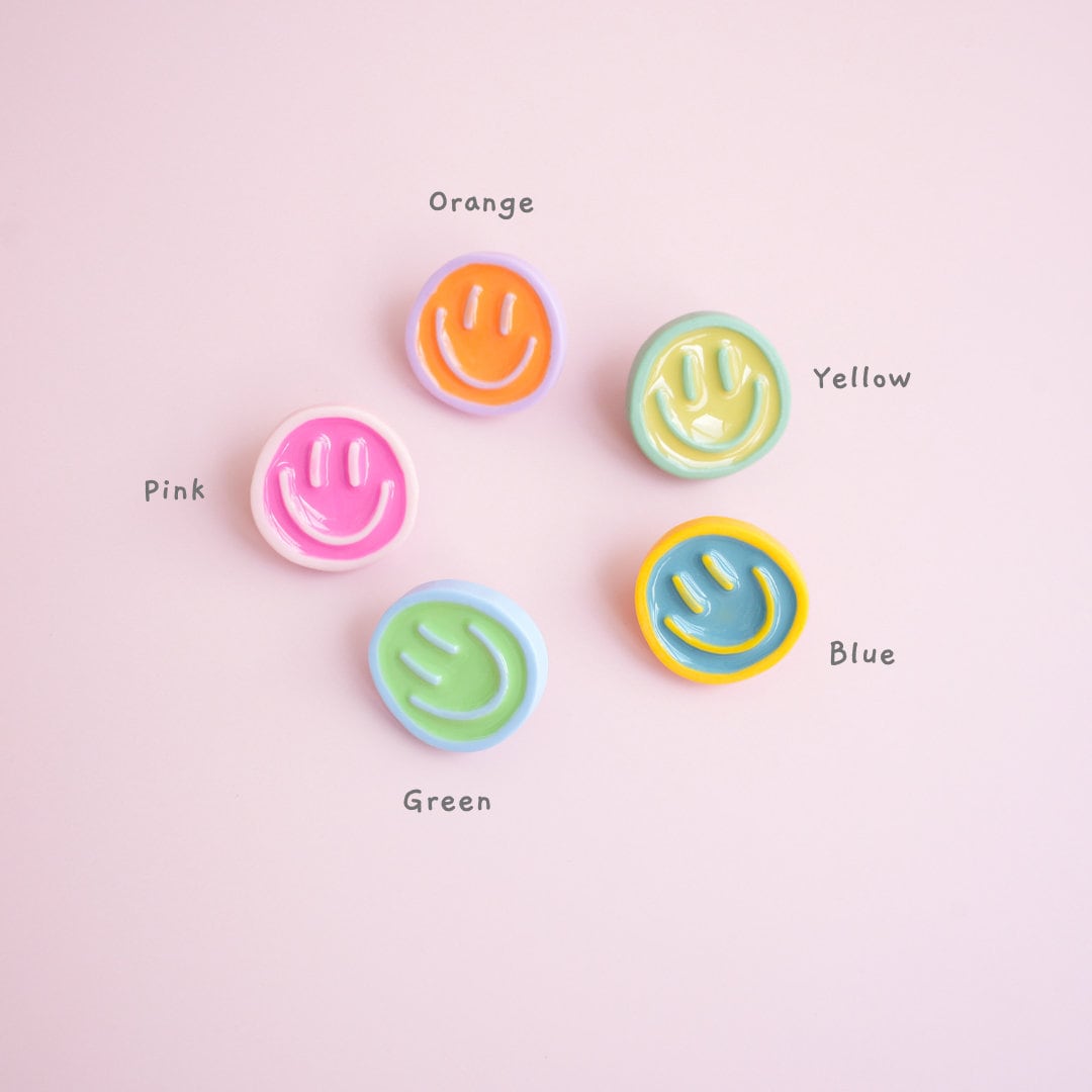 Pastel Smiley Face Pin