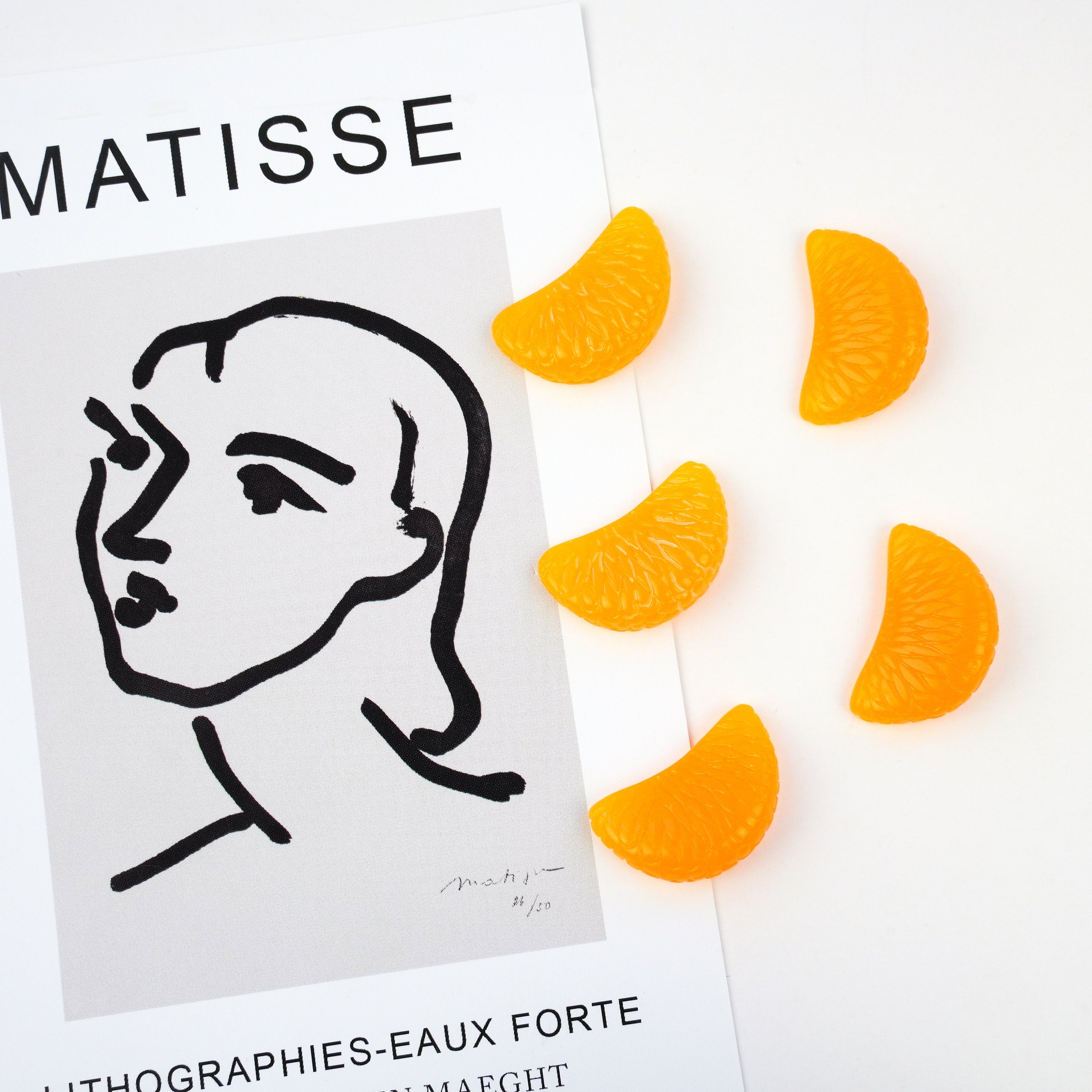 Juicy Mandarin Slice Magnet Set