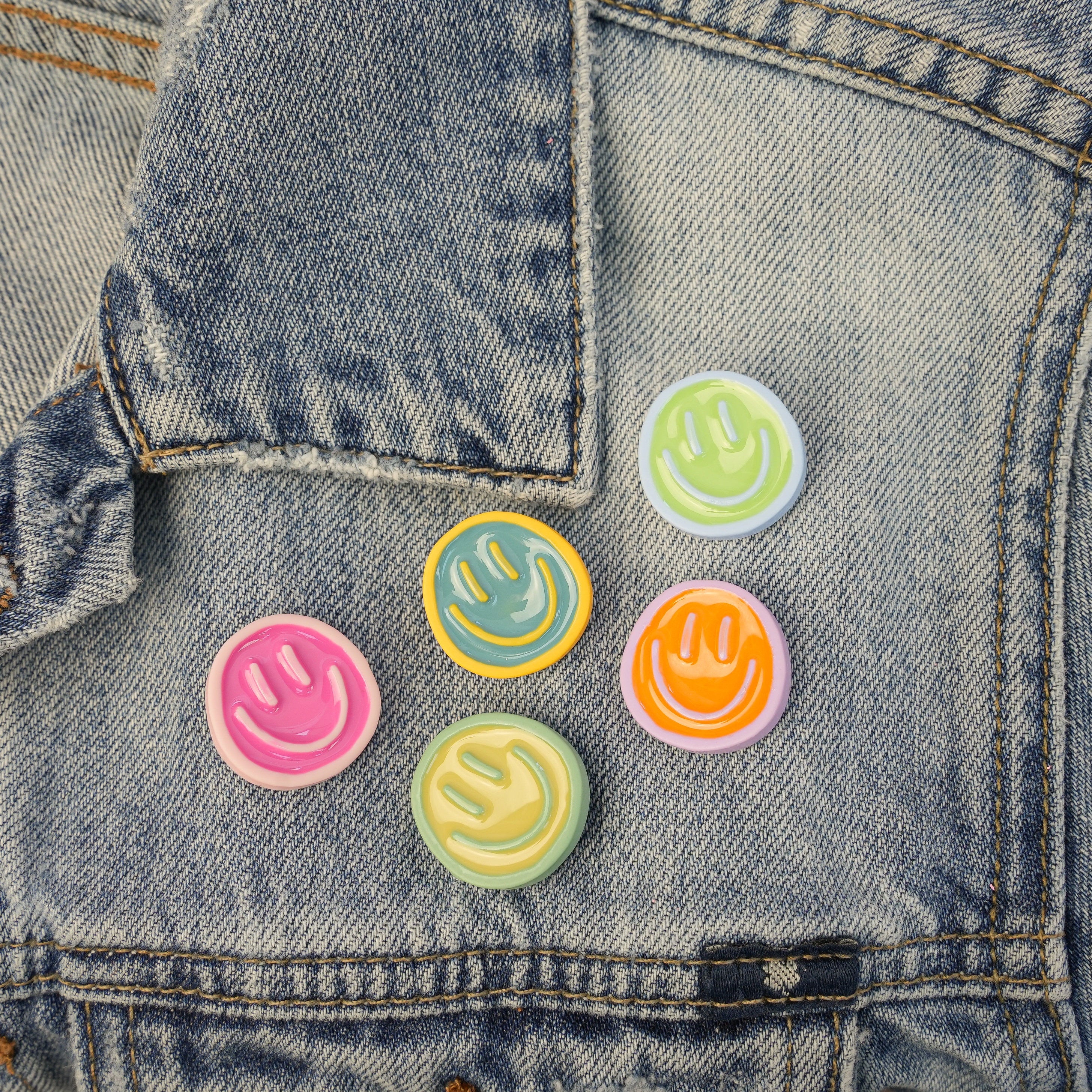 Pastel Smiley Face Pin