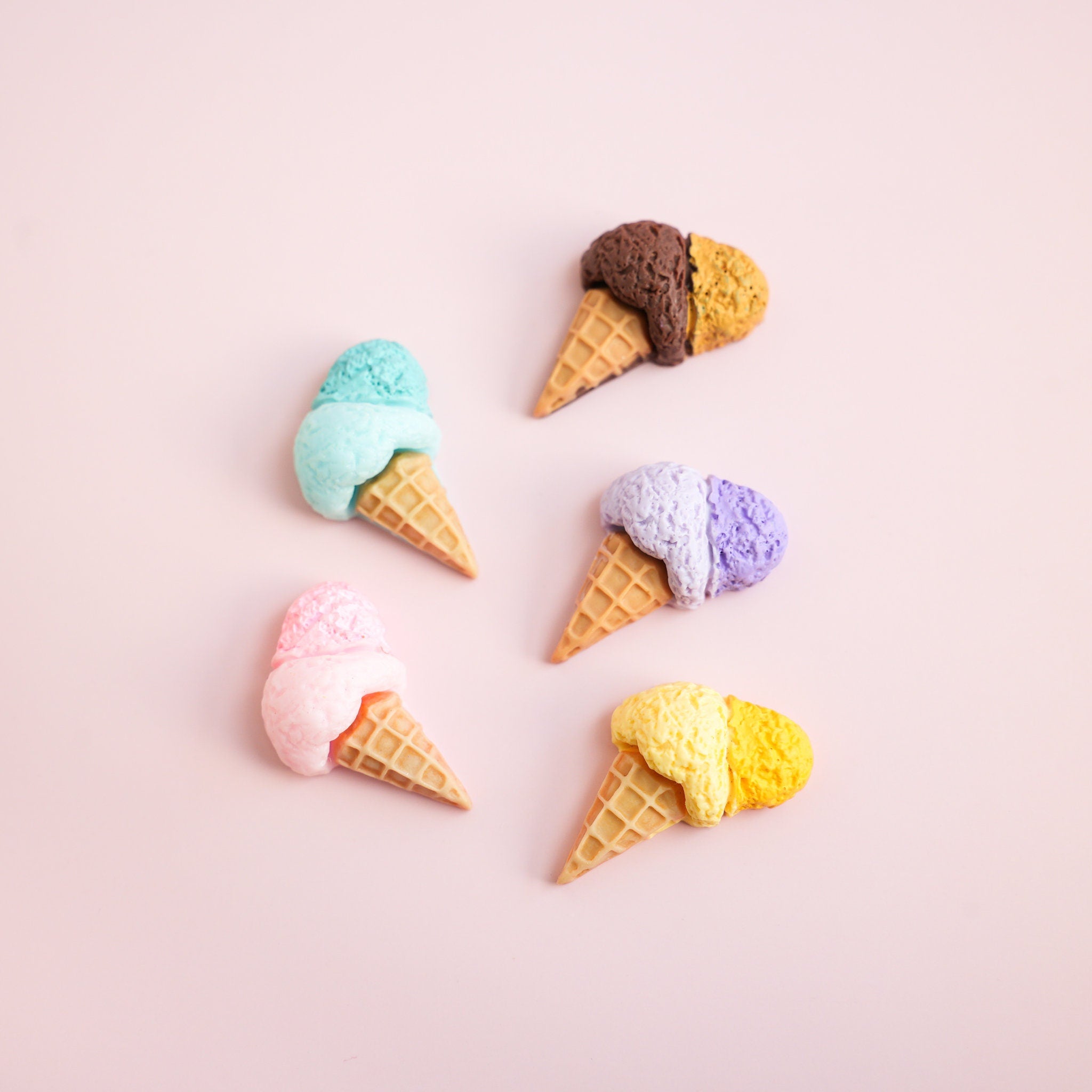 Double Scoop Ice Cream Cone Magnet Set