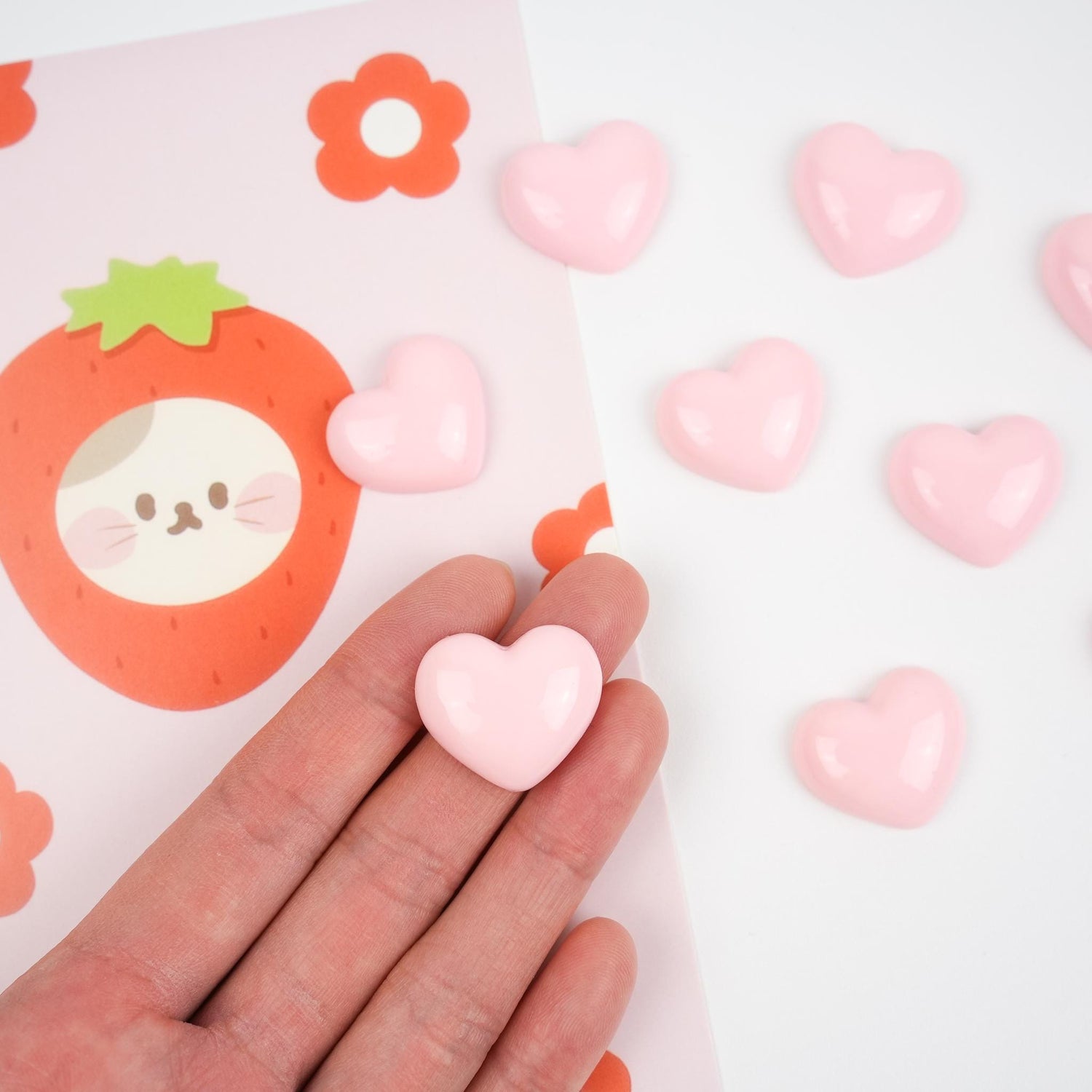 Pink Heart Magnet Set