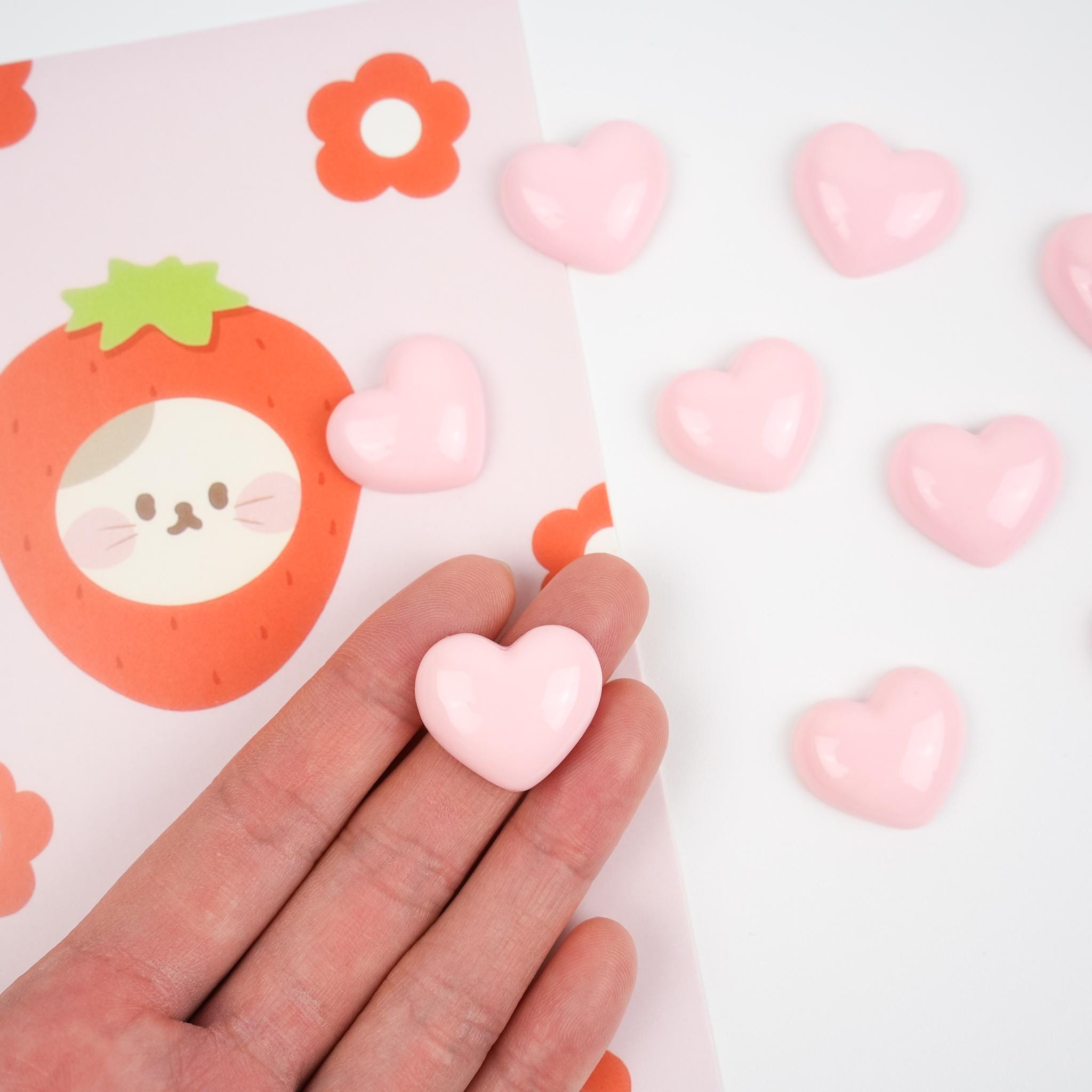 Pink Heart Magnet Set