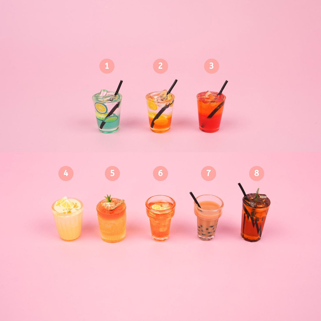 Refreshing Beverage Magnet Set | Iced Coffee, Bubble Tea, Lemon Juice, Soft Drinks, Mocktail Kitchen Decor