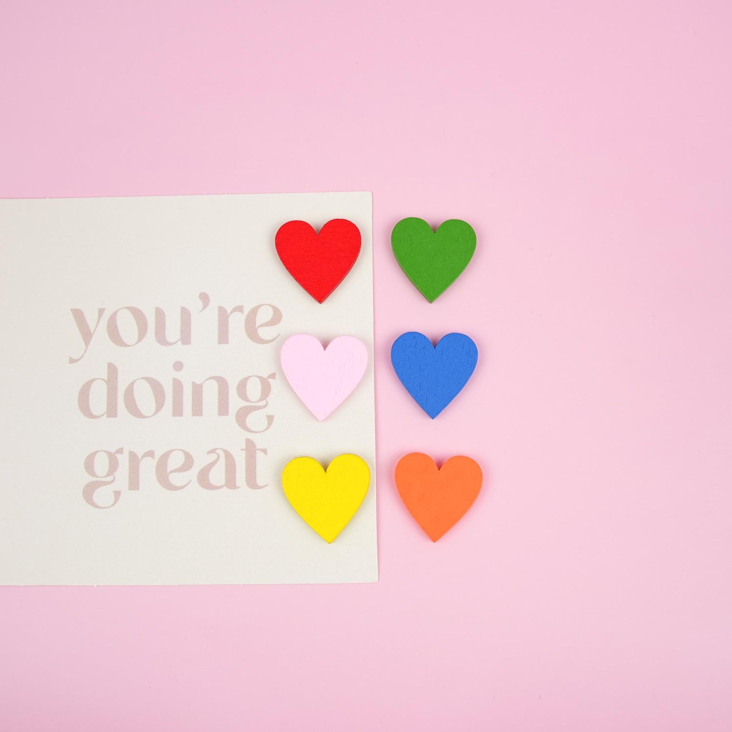 Colourful I LOVE YOU Wood Heart Pin