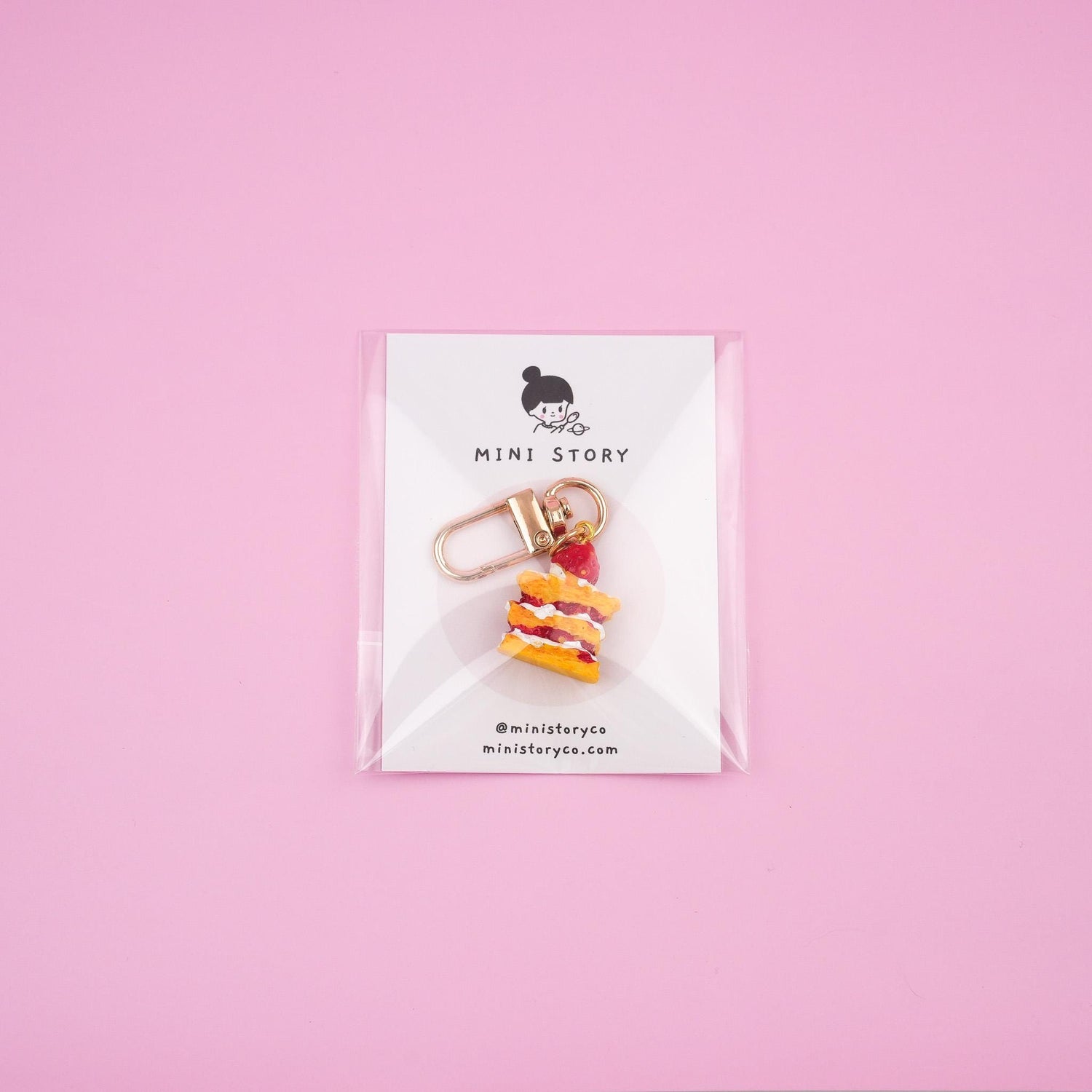 Strawberry Cake Keychain