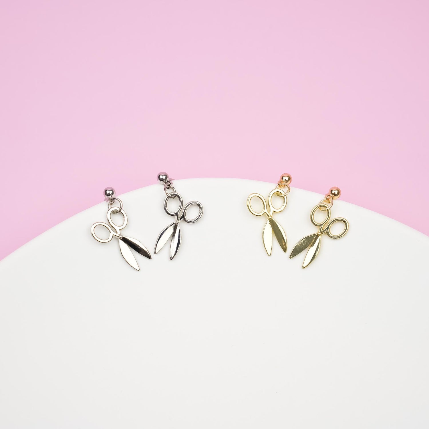 Silver Scissor Dangle Earrings