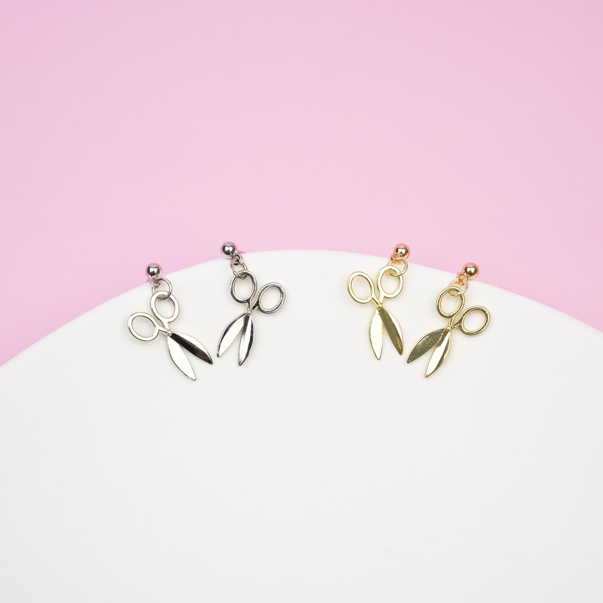 Silver Scissor Dangle Earrings