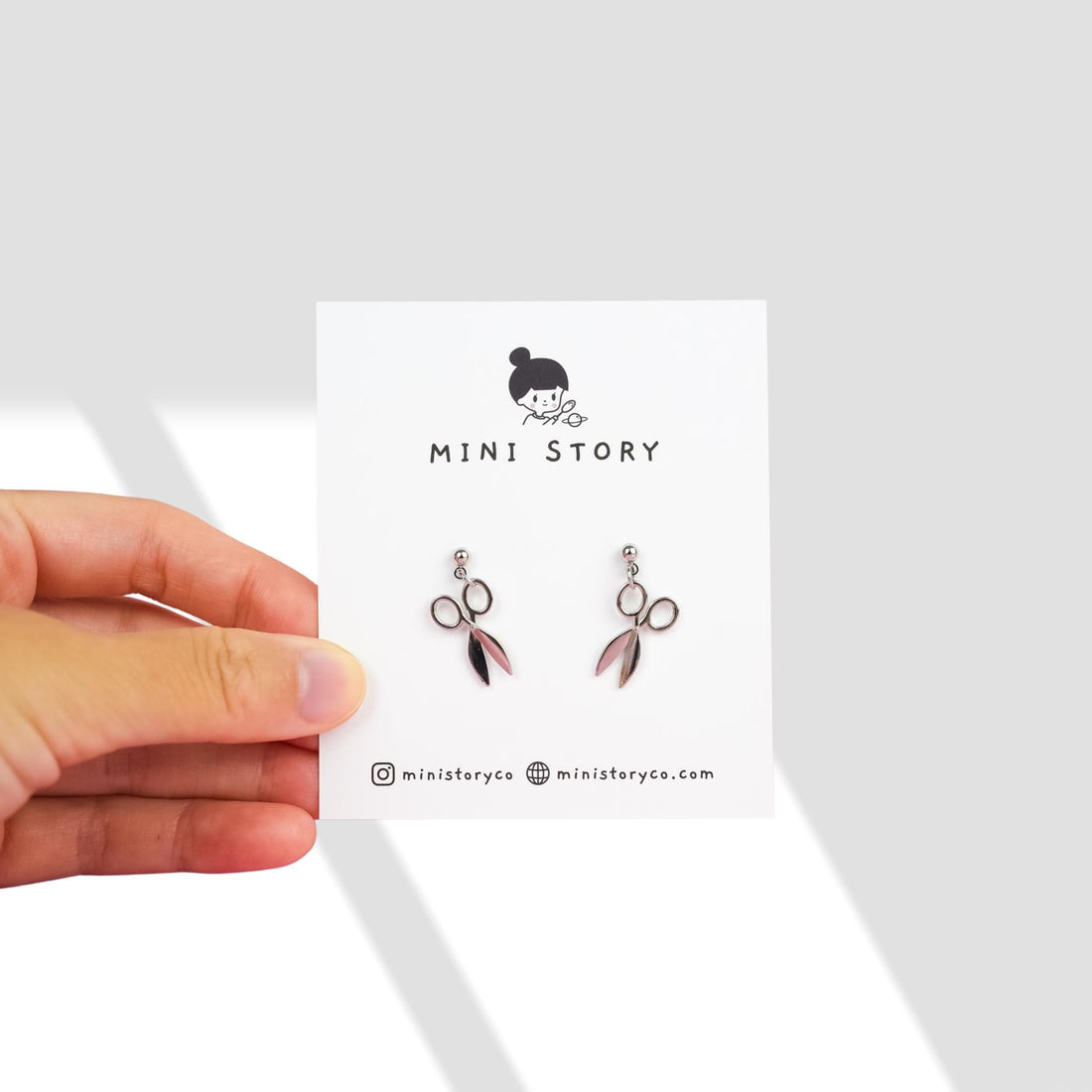 Silver Scissor Dangle Earrings