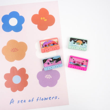 Retro Cassette Tape Pin