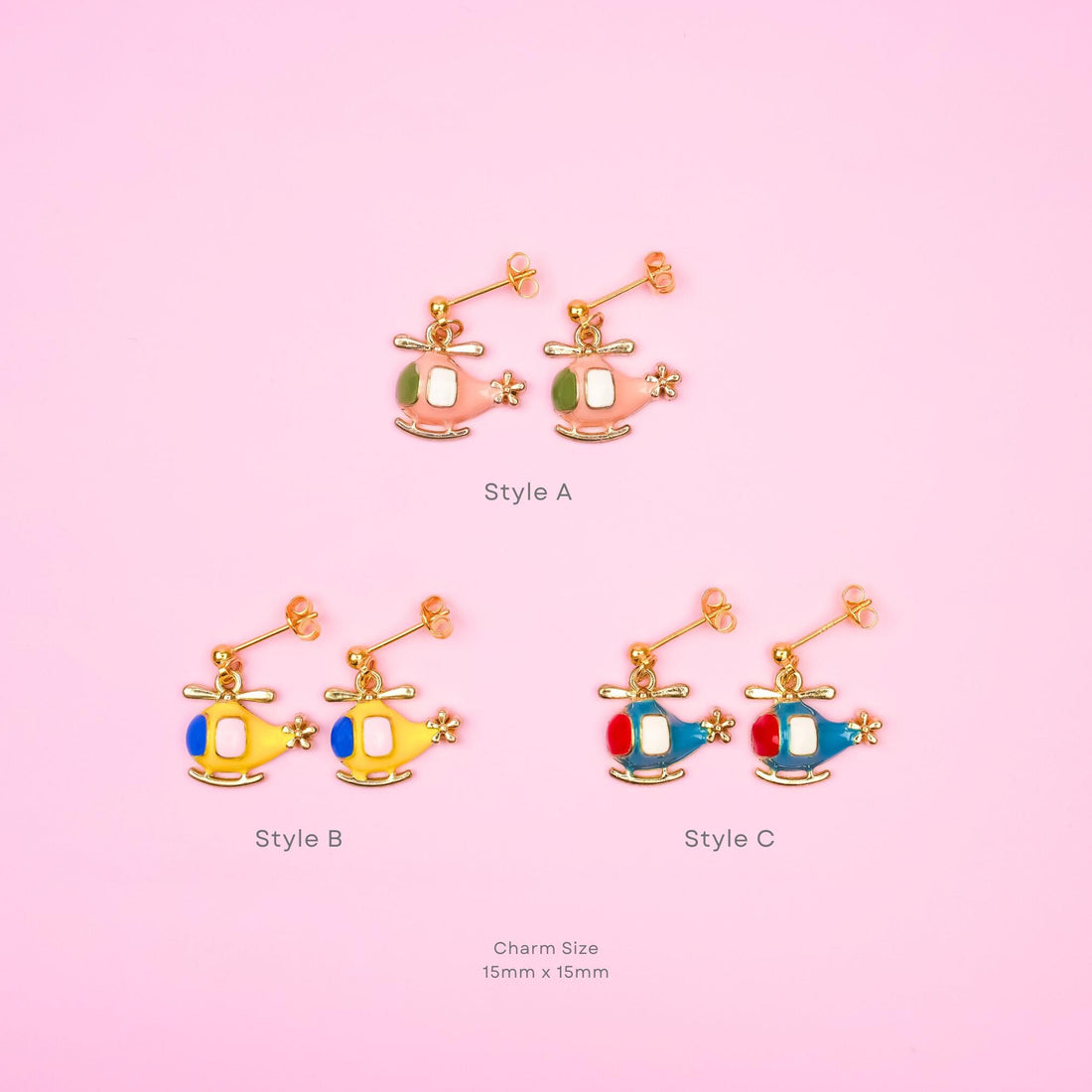 Colourful Helicopter Dangle Earrings