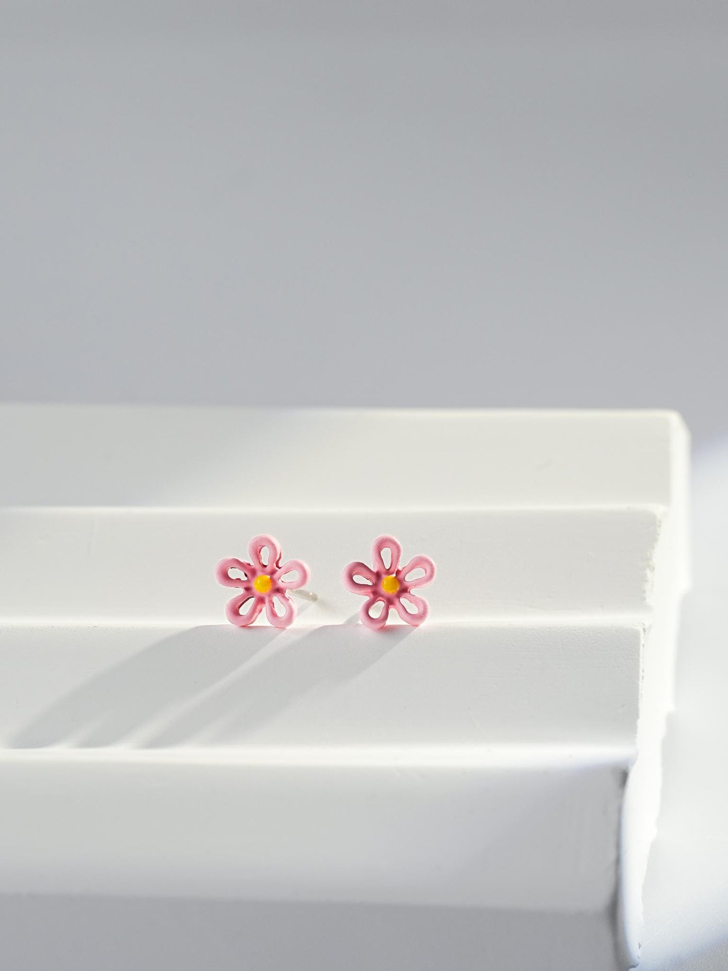 Tiny Open Flower Stud Earrings | Pink Forget-me-not Earrings | Cute Flower Silver Studs | Floral Jewelry | Dainty Spring Earrings