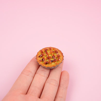 Apple Pie Magnet | Sweet Tart Fridge Magnet | Gourmet Miniature Food Kitchen Decor | Dessert Home Decor | Pie Lover&