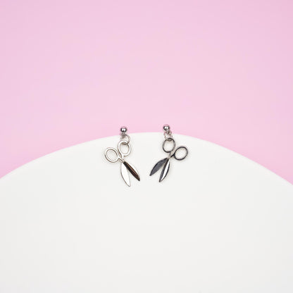 Silver Scissor Dangle Earrings