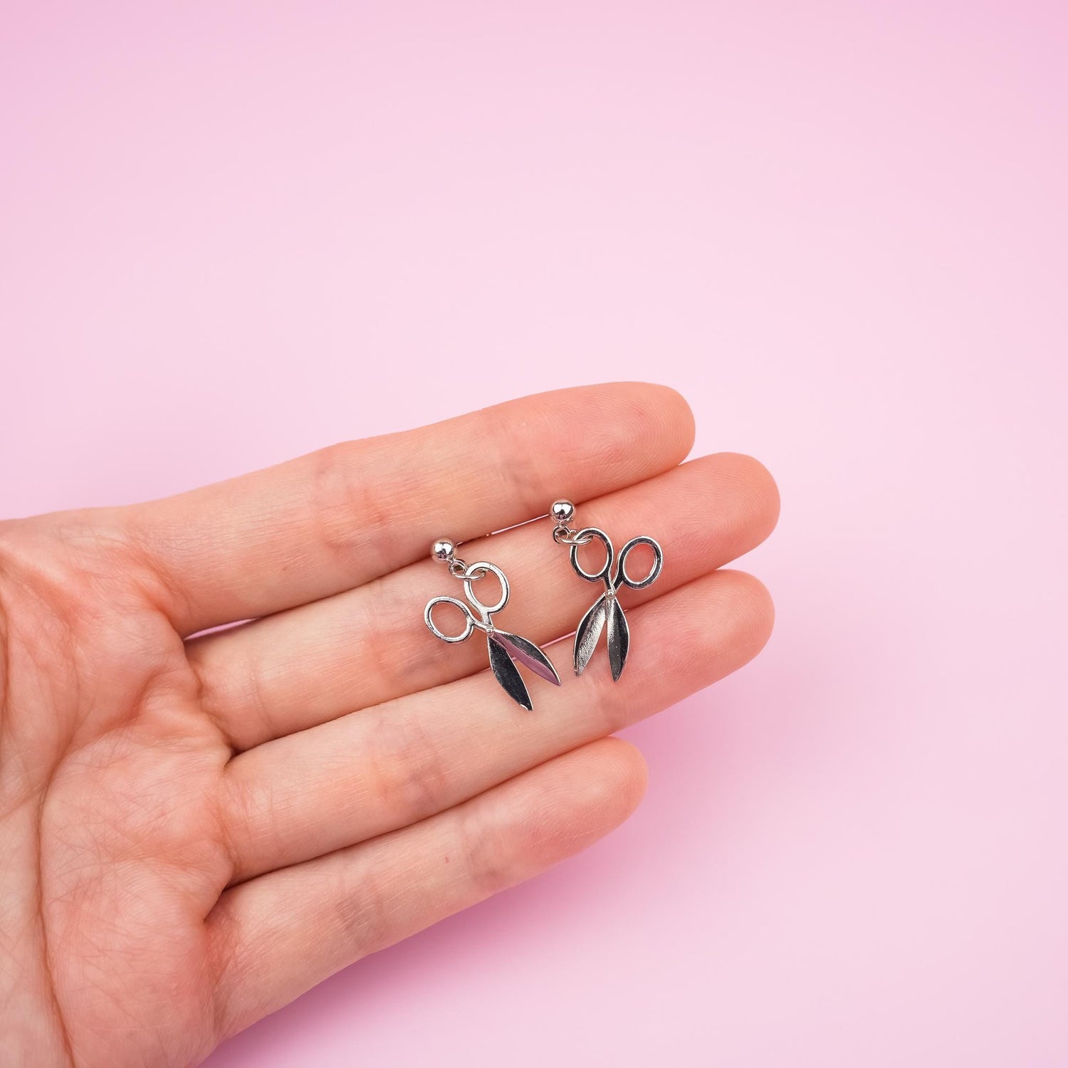 Silver Scissor Dangle Earrings