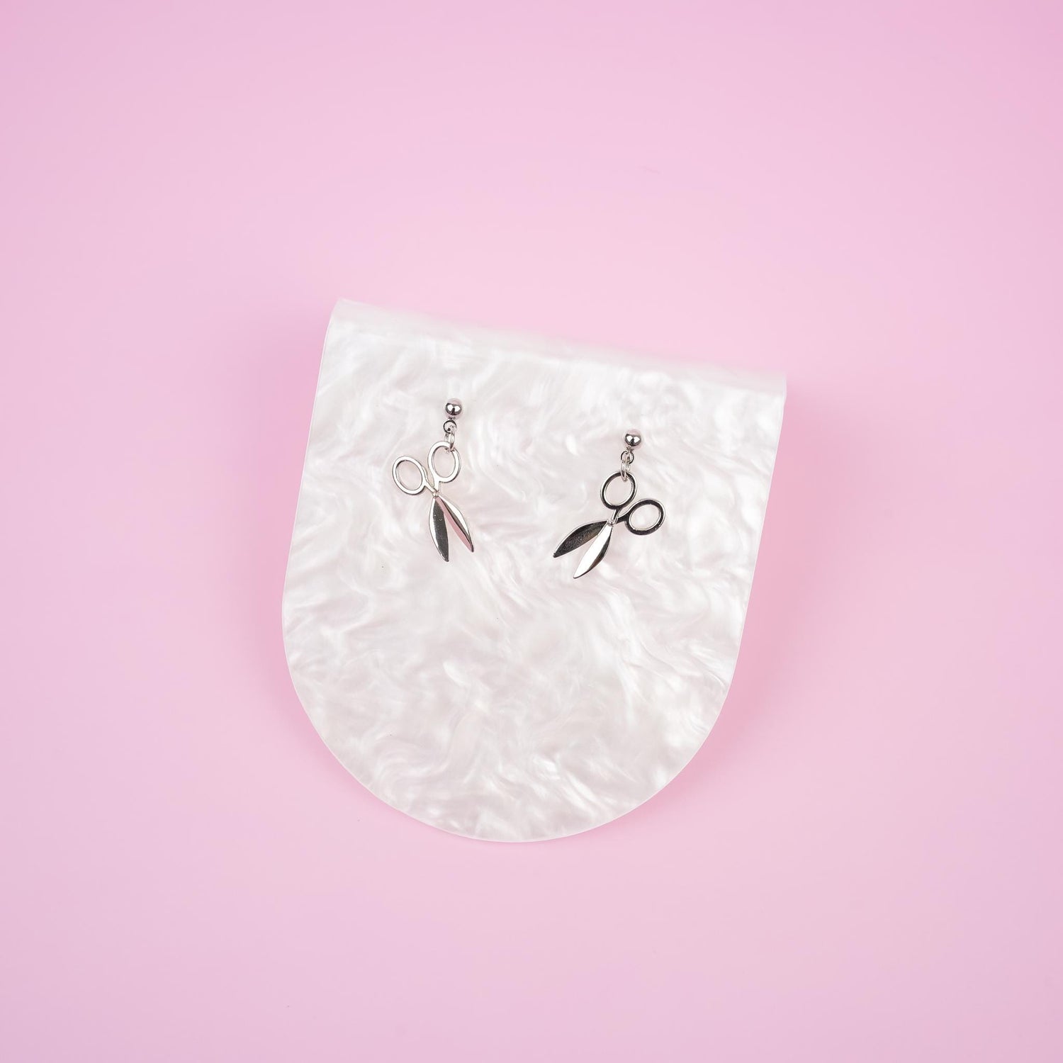 Silver Scissor Dangle Earrings