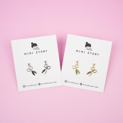 Silver Scissor Dangle Earrings