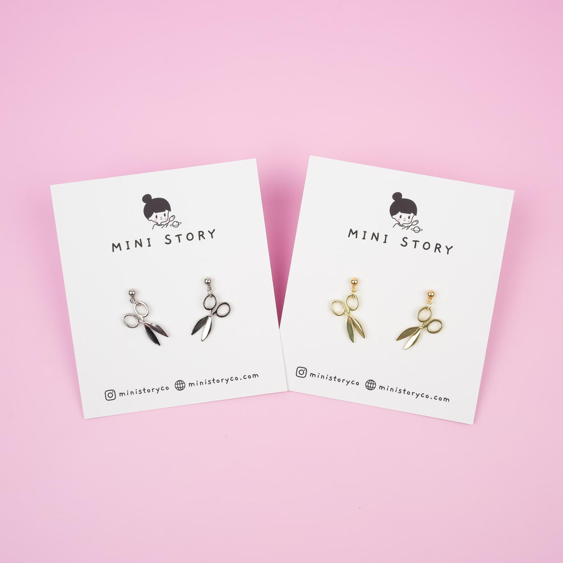 Silver Scissor Dangle Earrings