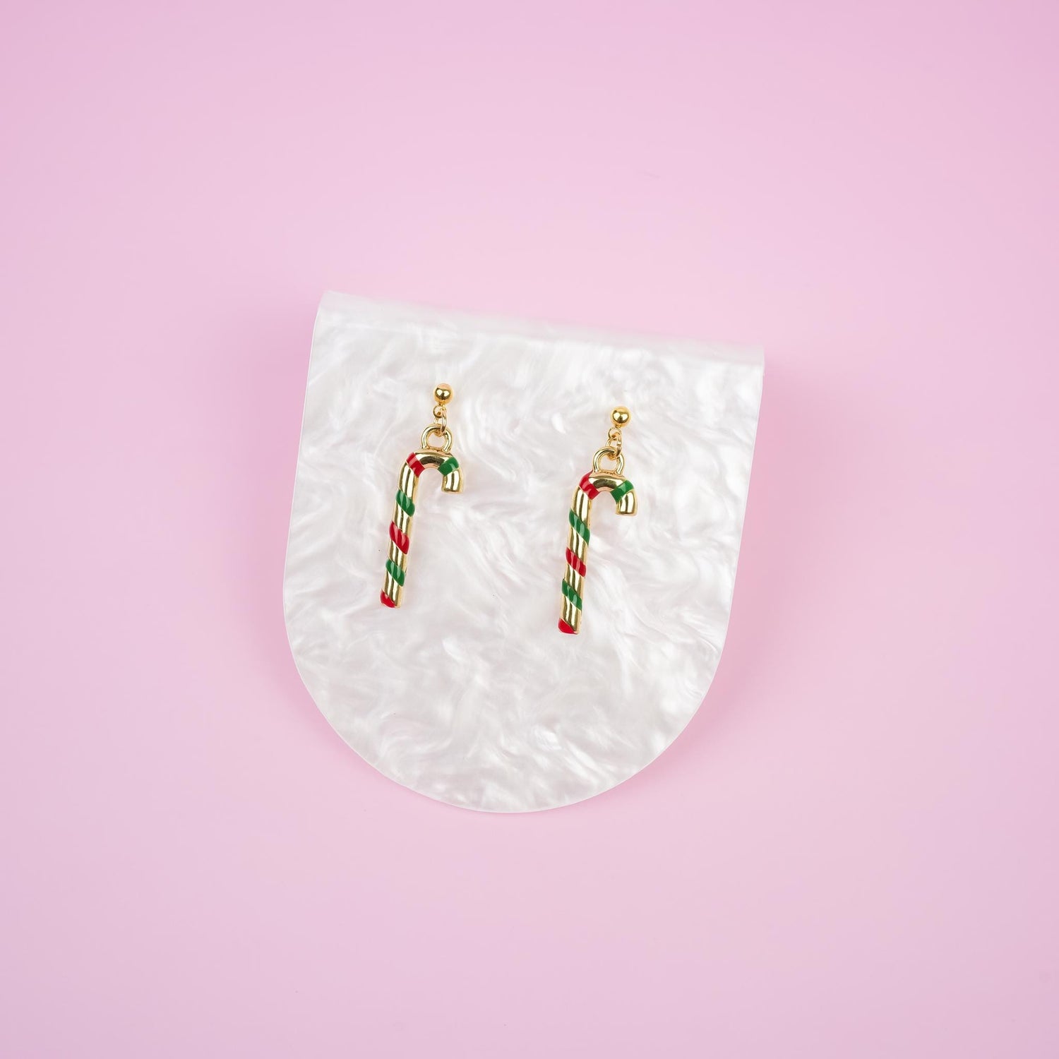 Christmas Candy Cane Dangle Earrings