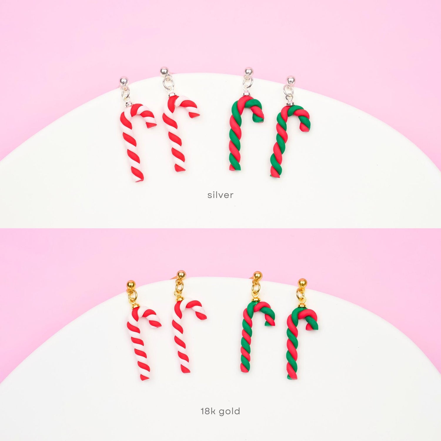 Christmas Candy Cane Dangle Earrings
