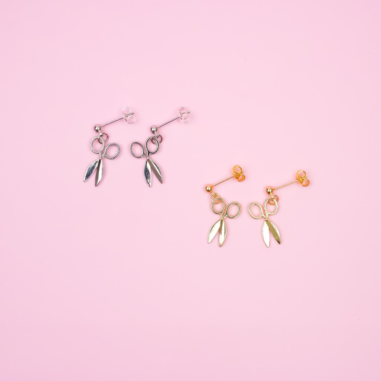 Silver Scissor Dangle Earrings