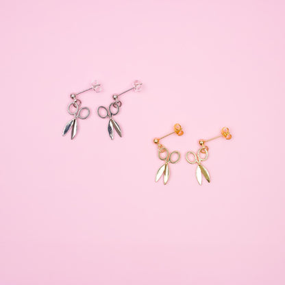 Silver Scissor Dangle Earrings