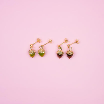 Acorn Nut Dangle Earrings