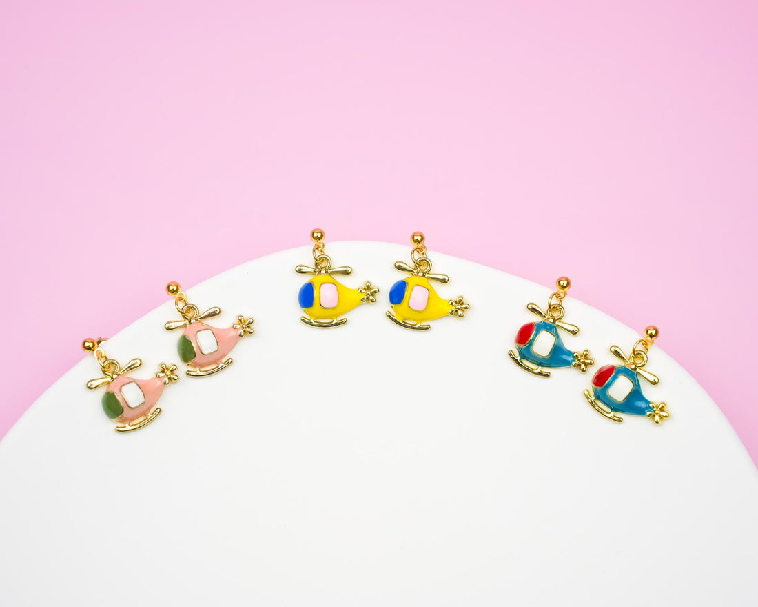 Colourful Helicopter Dangle Earrings