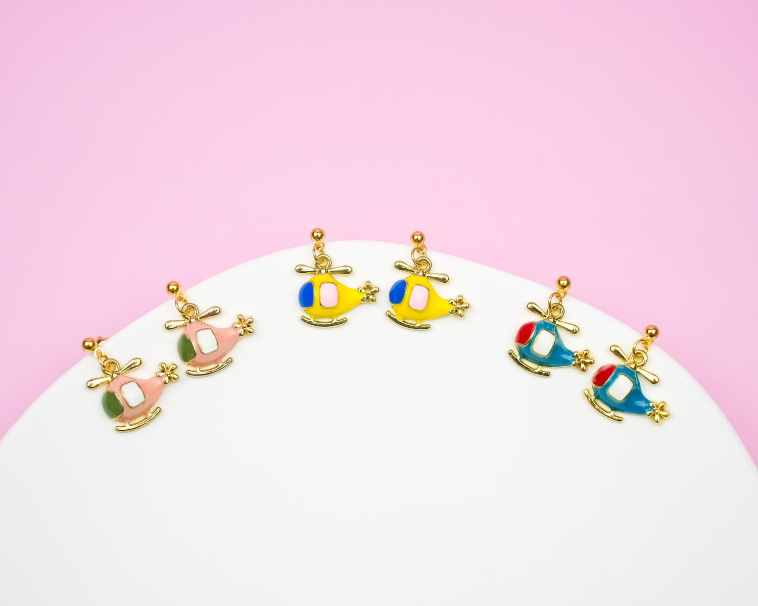 Colourful Helicopter Dangle Earrings
