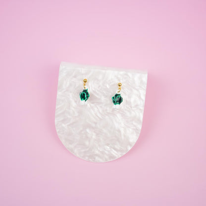 Bok Choy Dangle Earrings | Asian Vegetable Earrings | Green Leafy Veggie Dangly | Chinese Cabbage Good Fortune Earring | Fun Food Jewelry