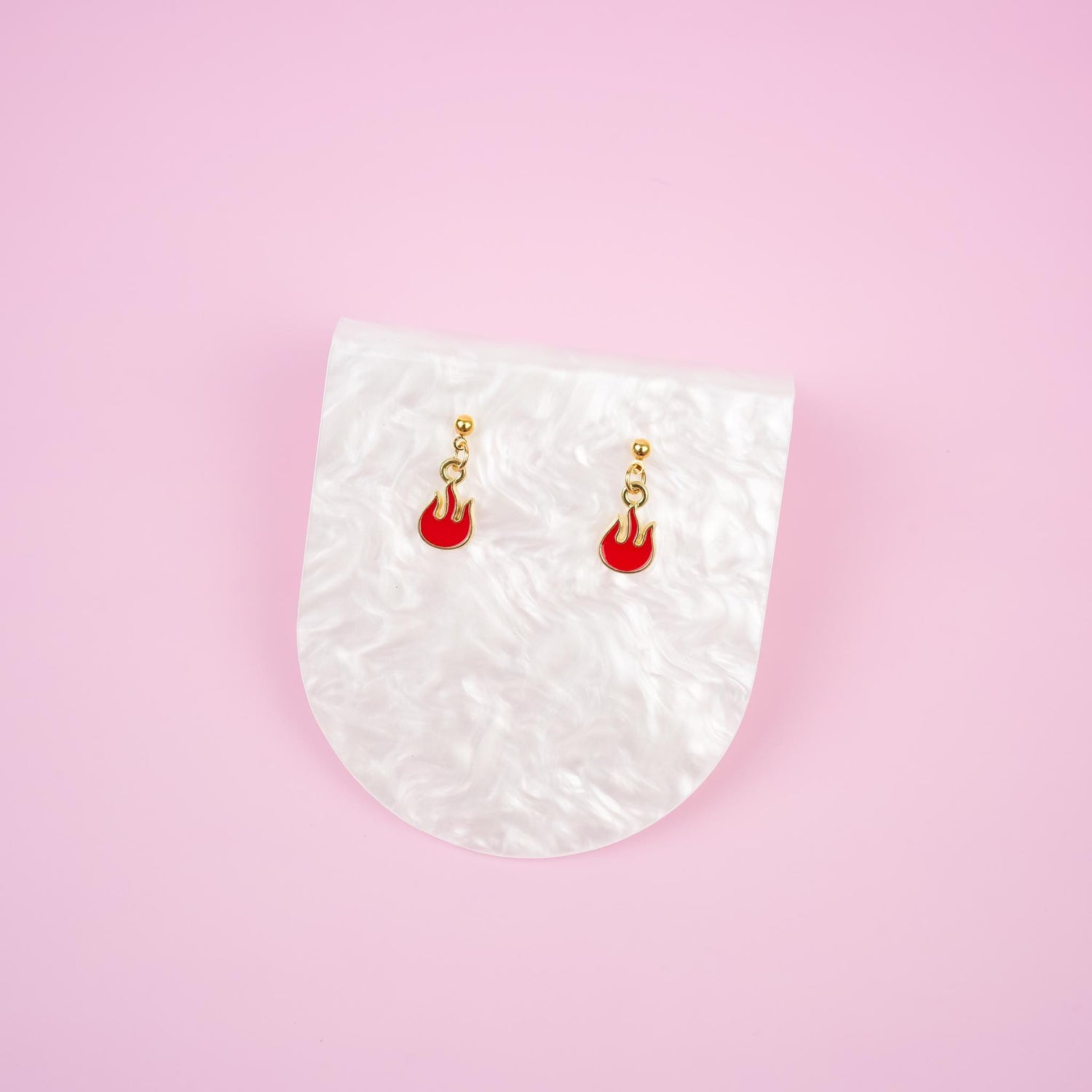 Red Fire Flame Dangle Earrings | Nature Inspired Jewelry | Campfire Dangly | Fire Element Jewelry | Quirky Accessory | Heat Drop Earrings