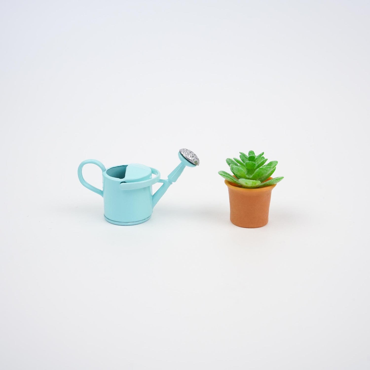 Colourful Watering Can Fridge Magnet | Tiny Garden Flower Watering Pot and Plant Magnet Pair | Gift for Home | Garden Themed Kitchen Decor