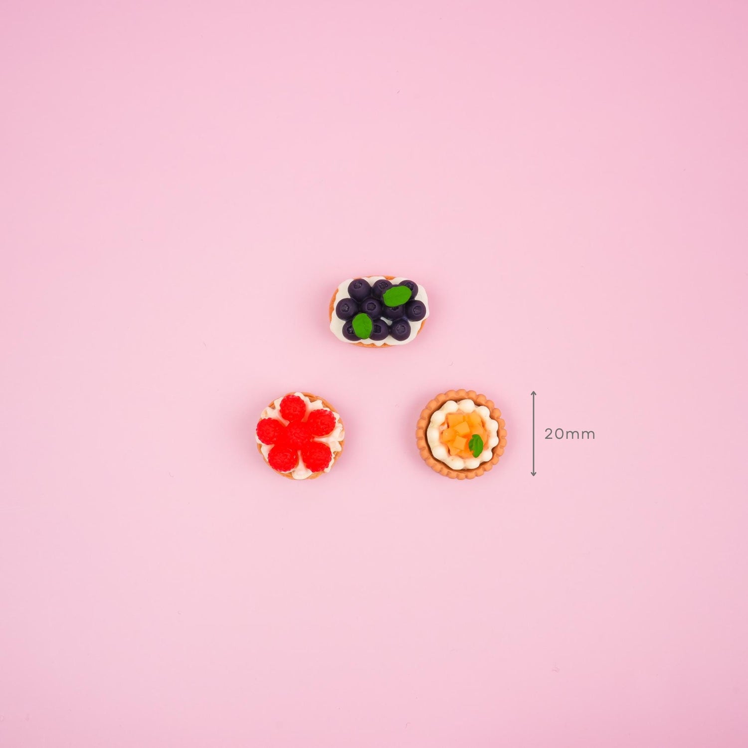 Fruit Tart Fridge Magnet Set | Berry Custard Tart Home Decor Gift | Miniature French Dessert Kitchen Decor | Mango Blueberry Raspberry Tart