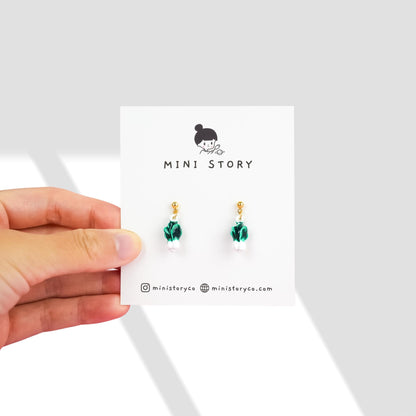 Bok Choy Dangle Earrings | Asian Vegetable Earrings | Green Leafy Veggie Dangly | Chinese Cabbage Good Fortune Earring | Fun Food Jewelry