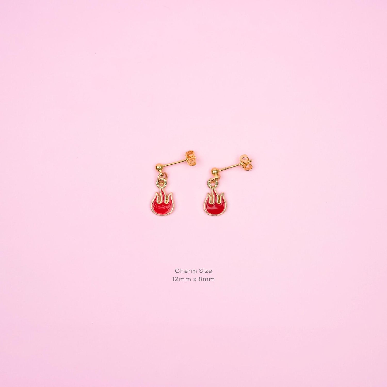 Red Fire Flame Dangle Earrings | Nature Inspired Jewelry | Campfire Dangly | Fire Element Jewelry | Quirky Accessory | Heat Drop Earrings