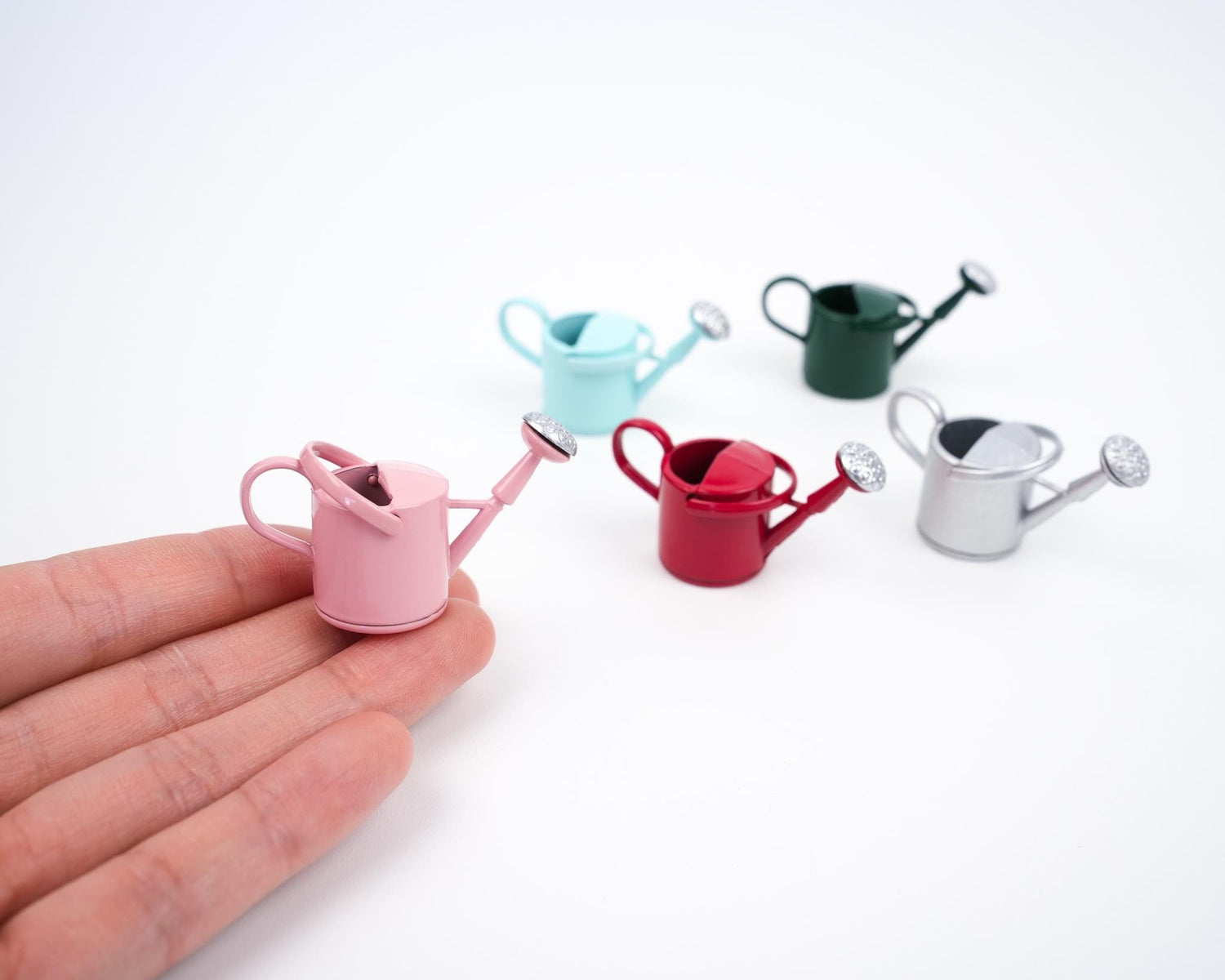 Colourful Watering Can Fridge Magnet | Tiny Garden Flower Watering Pot and Plant Magnet Pair | Gift for Home | Garden Themed Kitchen Decor