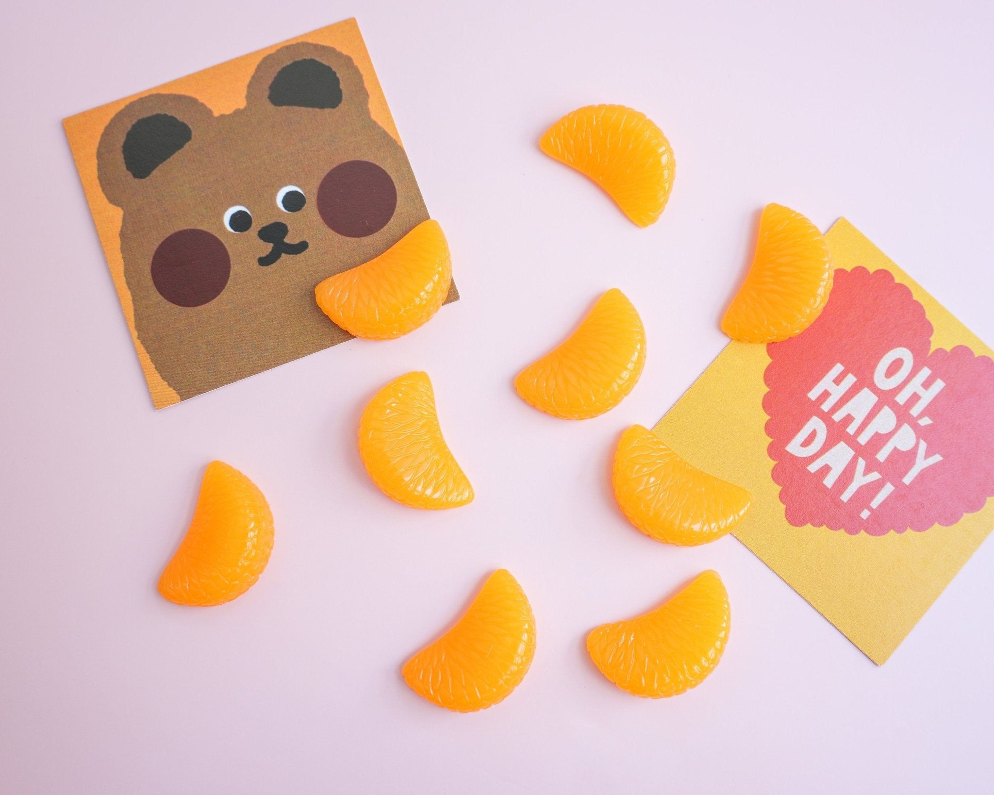 Juicy Mandarin Slice Magnet Set - Mini Story Co