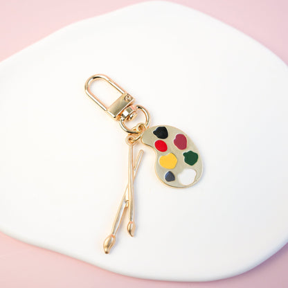 Paint Palette and Brush Keychain - Mini Story Co